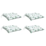 vidaXL Coussins de chaise lot de 4 à motif de feuilles 50x50x7 cm