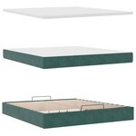 VidaXL Cadre de lit ottoman avec matelas vert foncé 160x200 cm velours