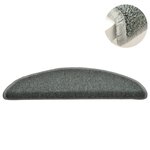vidaXL Tapis d'escalier 15 pièces 56 x 17 x 3 cm Vert foncé Demi-rond