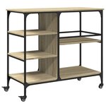 vidaXL Chariot de cuisine chêne sonoma 100x45x89 5cm bois d'ingénierie