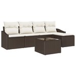 vidaXL Ensemble de salle à manger de jardin 5 pièces avec coussins en poly rattan gris