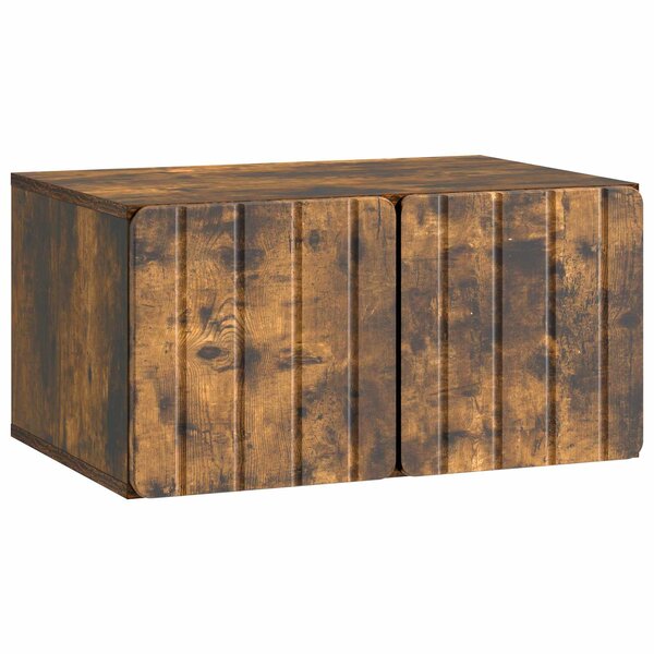 vidaXL Meuble TV mural 59 5 x 41 x 30 cm Chêne fumé Bois d'ingénierie