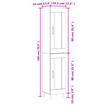 vidaXL Buffet haut Sonoma gris 34 5x34x180 cm Bois d'ingénierie