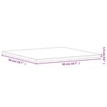 vidaXL Dessus de table 50x50x1 5 cm carré bois massif de hêtre