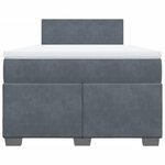 vidaXL Sommier à lattes de lit et matelas gris foncé 120x190cm velours