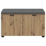 vidaXL Banc d'entrée avec coussin Chêne artisanal 80 x 46 x 46 cm