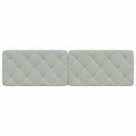 vidaXL Coussin de tête de lit gris clair 183 cm velours