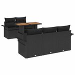 vidaXL Ensemble de canapé de jardin 6 Pièces Noir 100 x 55 x 73 cm