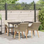 vidaXL Ensemble de salle à manger pour jardin 5 Pièces Beige polyrotin