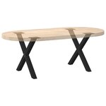 vidaXL Pieds de table basse en forme de X  2 pièces  noir  50 x (42-43) cm  acier
