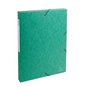 EXACOMPTA - Boite de classement a élastique - Dos 25mm - 24 x 32 - Carte lustrée F.S.C 7/10eme - Vert