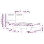 vidaXL Cadre de lit avec bandes LED Blanc 160 x 200 cm Simili cuir