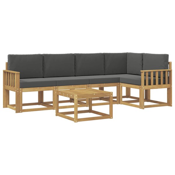 vidaXL Ensemble de canapés d'extérieur 6 pc Blanc et anthracite