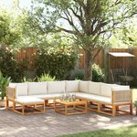vidaXL Salon de jardin avec coussins 9 Pièces bois massif d'acacia