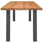 vidaXL Table à manger marron clair bois de chêne massif rectangulaire