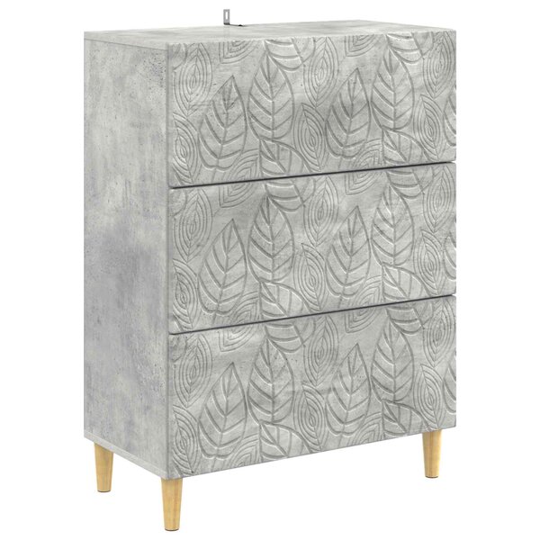 vidaXL Armoire à tiroirs Gris béton 66 x 34 5 x 90 cm