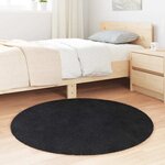 vidaXL Tapis shaggy à poils longs NAVARRA noir 100x100 cm polyester