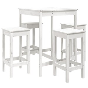 vidaXL Ensemble de bar de jardin 5 Pièces blanc bois massif de pin