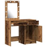 vidaXL Ensemble de Coiffeuse de 2 pièces avec LED en Finition Vieux Bois