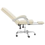 vidaXL Fauteuil inclinable de bureau Crème Similicuir
