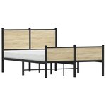 vidaXL Cadre de lit en métal sans matelas chêne sonoma 120x190 cm