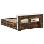vidaXL Cadre de lit avec rangement Chêne fumé 135 x 190 cm