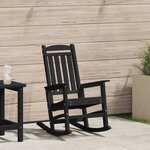 vidaXL Chaise Berçante de Jardin Noire 70x92x108 cm HDPE
