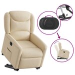 vidaXL Fauteuil inclinable électrique crème tissu