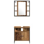vidaXL Ensemble de mobilier de salle de bain avec étagère 3 Pièces Marron