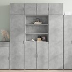 vidaXL Buffet haut gris béton 80x42 5x185 cm bois d'ingénierie