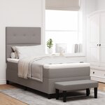 vidaXL Lit à ressort avec matelas et banc taupe 100x200 cm Tissu