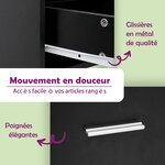vidaXL Armoire à tiroirs Noir 40x50x76 cm Bois d'ingénierie