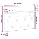 vidaXL Porte-manteau mural avec étagère Chêne noir 60 x 40 x 12 cm