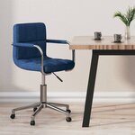 Vidaxl chaise pivotante de bureau bleu tissu