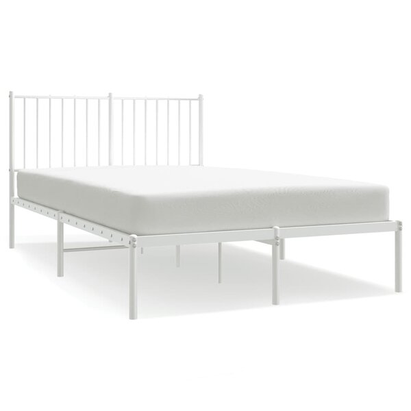 vidaXL Cadre de lit métal sans matelas et tête de lit blanc 120x190 cm
