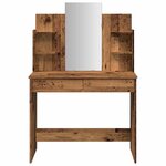 vidaXL Coiffeuse avec miroir vieux bois 96x39x142 cm