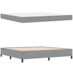 vidaXL Lit à ressorts Gris clair 200 x 200 cm tissu