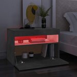 vidaXL Meuble TV avec lumières LED gris béton 60x35x40 cm