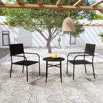 vidaXL Ensemble à manger de jardin 3 Pièces Résine tressée Noir
