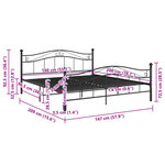 vidaXL Cadre de lit sans matelas noir métal 140x200 cm