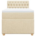 vidaXL Sommier à lattes de lit et matelas Crème 90x190 cm Tissu