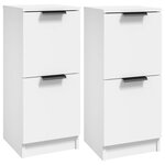 vidaXL Buffets 2 Pièces blanc 30x30x70 cm bois d'ingénierie