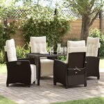 vidaXL Ensemble de repas de jardin 5 pièces marron rattan synthétique