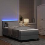 vidaXL Lit à ressorts avec matelas Gris clair 90 x 200 cm tissu