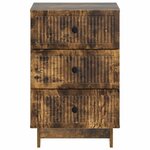 vidaXL Cabinet de chevet avec tiroir Chêne fumé 43 x 41 x 66 5 cm