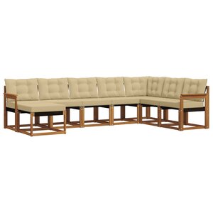 vidaXL Ensemble de canapés d'extérieur 8 pc Naturel et Beige