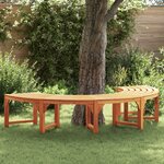 Banc d'arbre extérieur vidaXL demi-rond 200 cm en bois solide d'eucalyptus