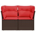 vidaXL Canapé de jardin avec coussins 2 places en résine tressée marron