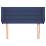 vidaXL Tête de lit avec oreilles Bleu 83x23x78/88 cm Tissu