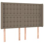 vidaXL Tête de lit à LED Taupe 147x16x118/128 cm Tissu